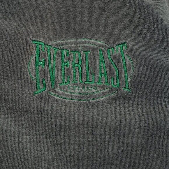 Everlast Vintage Men’s Velour Track Jacket Size L Full Zip Gray Green Streetwear - Picture 6 of 11